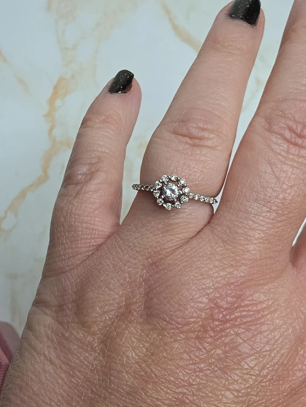 Kay Jewlers dainty 10k White Gold Diamond Engagement Ring